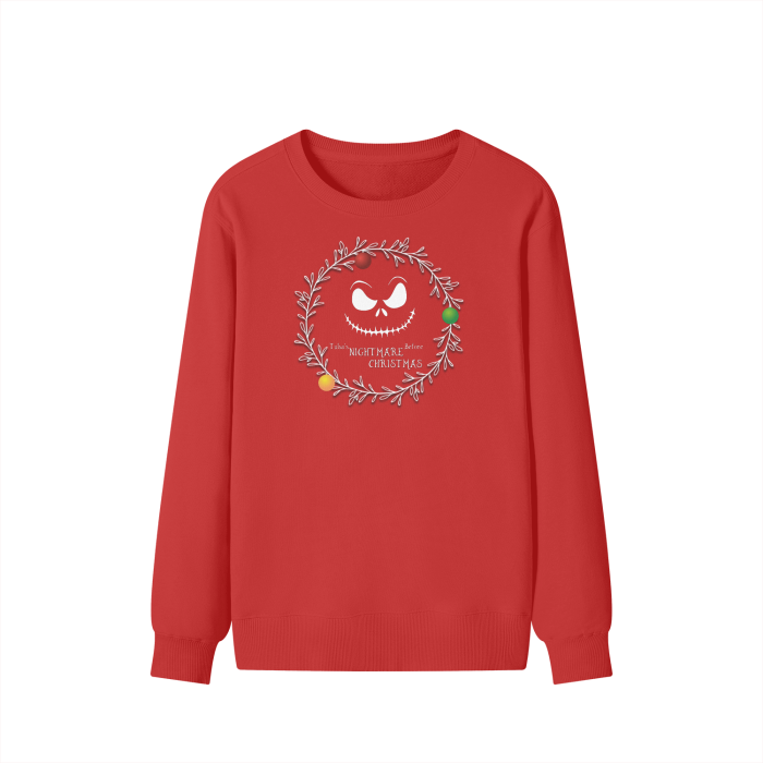 black ,red,green,Nightmare Before Christmas,Nine One Eight Clothing,Sweater,Long Sleeve