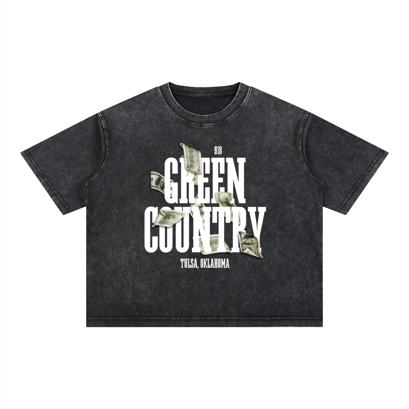 Green Country Reserve Boxy Tee - WHT Letters