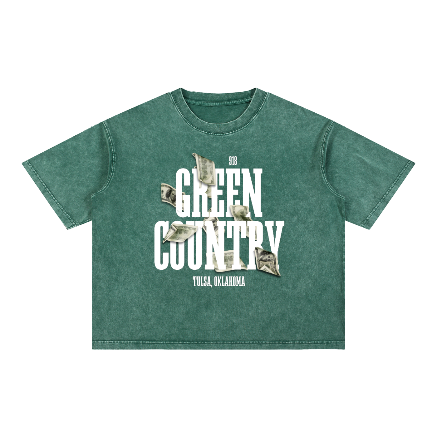 Green Country Reserve Boxy Tee - WHT Letters