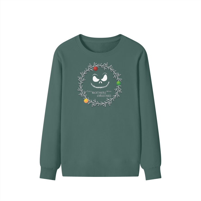 black ,red,green,Nightmare Before Christmas,Nine One Eight Clothing,Sweater,Long Sleeve