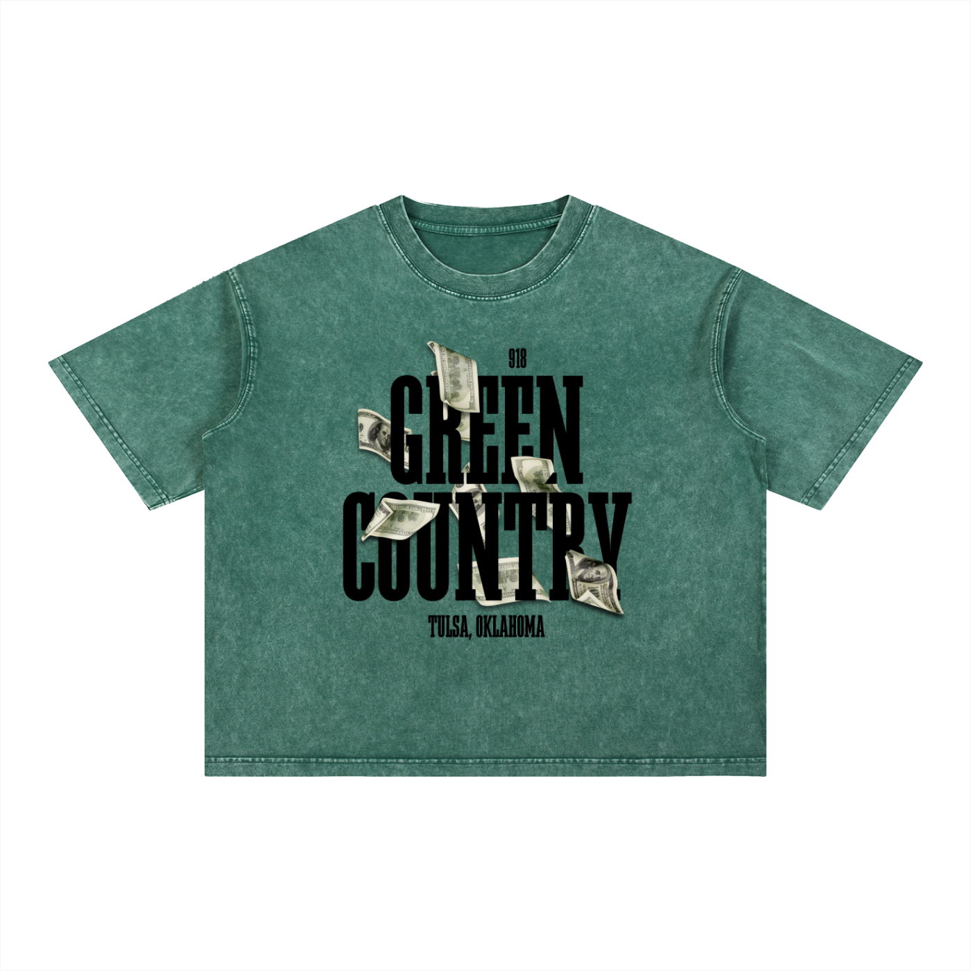 Green Country Reserve Boxy Tee - BLK Letters