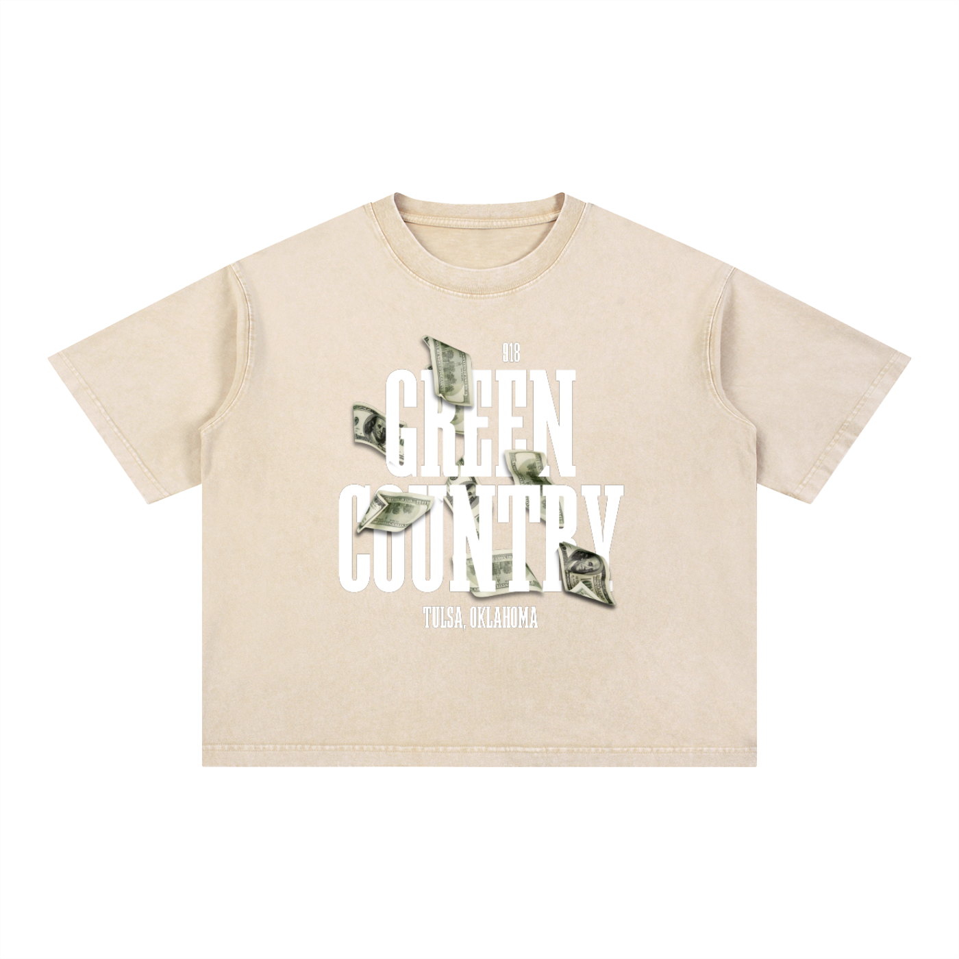 Green Country Reserve Boxy Tee - WHT Letters