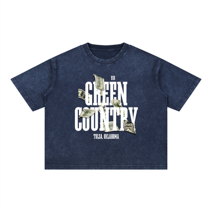 Green Country Reserve Boxy Tee - WHT Letters
