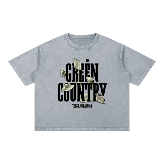Green Country Reserve Boxy Tee - BLK Letters