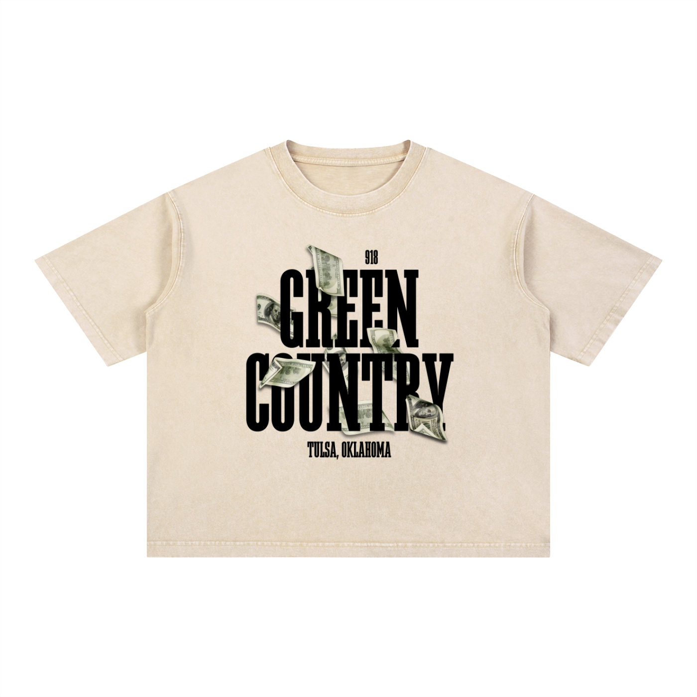 Green Country Reserve Boxy Tee - BLK Letters