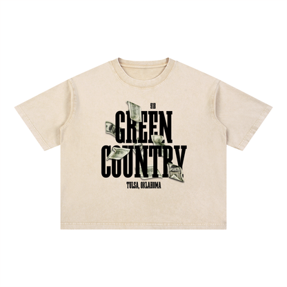 Green Country Reserve Boxy Tee - BLK Letters