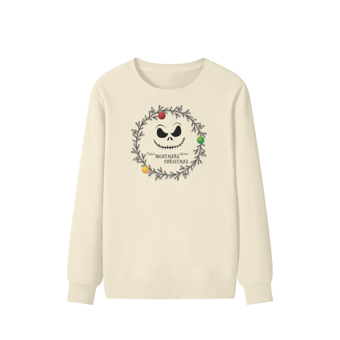 Khaki,White,Nightmare Before Christmas,Sweater ,Long Sleeve,Nine One Eight Clothing