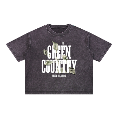 Green Country Reserve Boxy Tee - WHT Letters